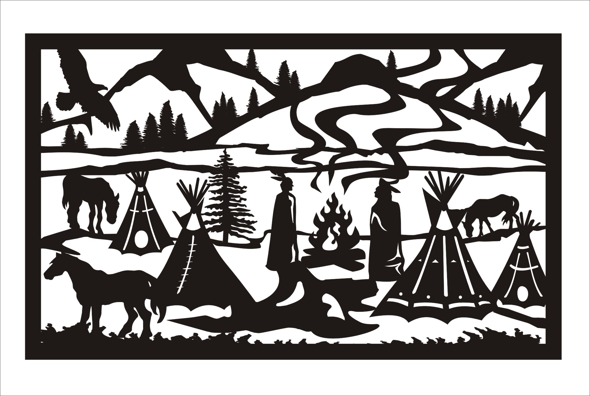 Indian Panel Plasma Metal Art DXF File Free Download 3axis.co