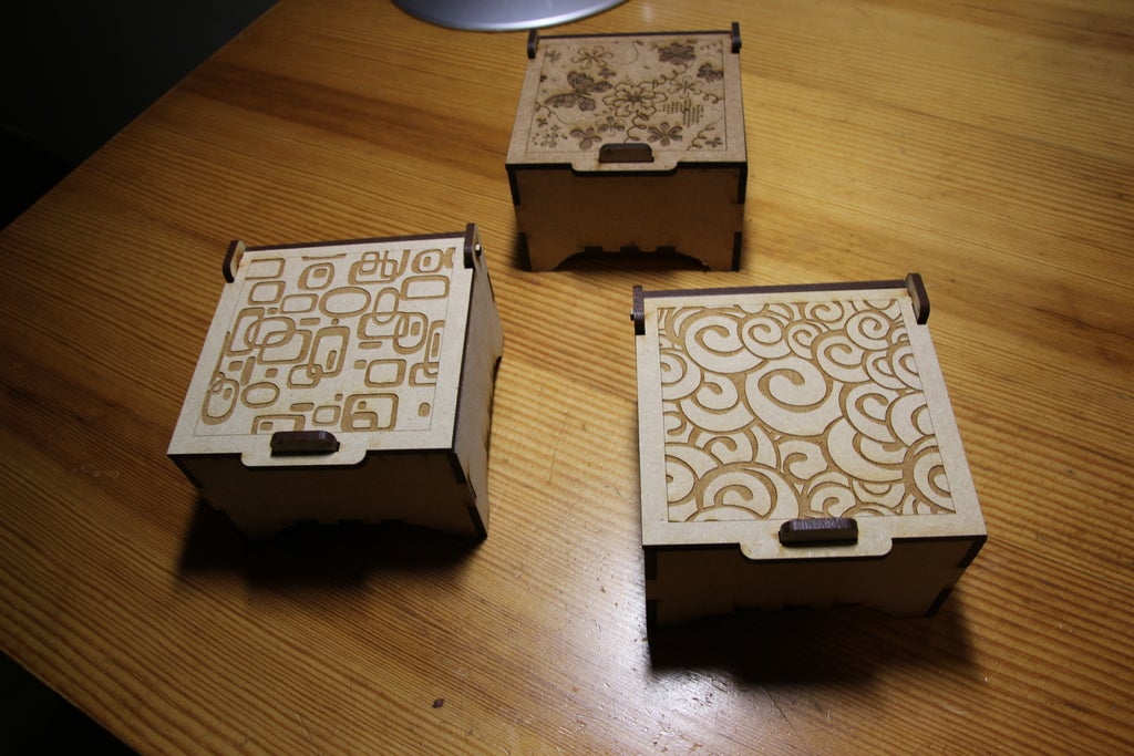 Laser Cut Engraved Jewelry Boxes DXF File Free Download 3axis.co