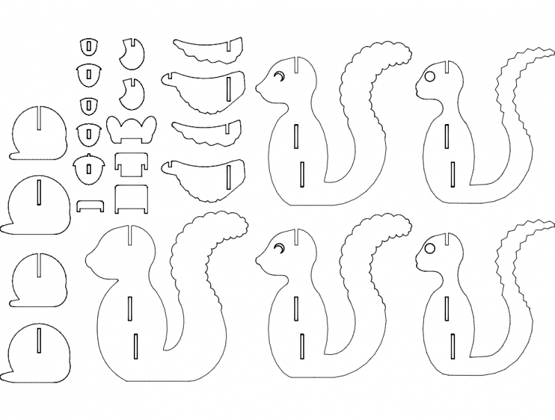 Ardilla 3D Puzzle dxf File Free Download 3axis.co