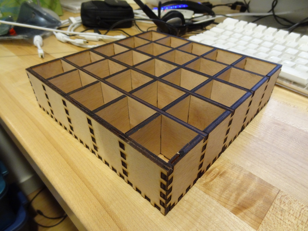 Laser Cut Compartment Tray SVG File Free Download 3axis.co