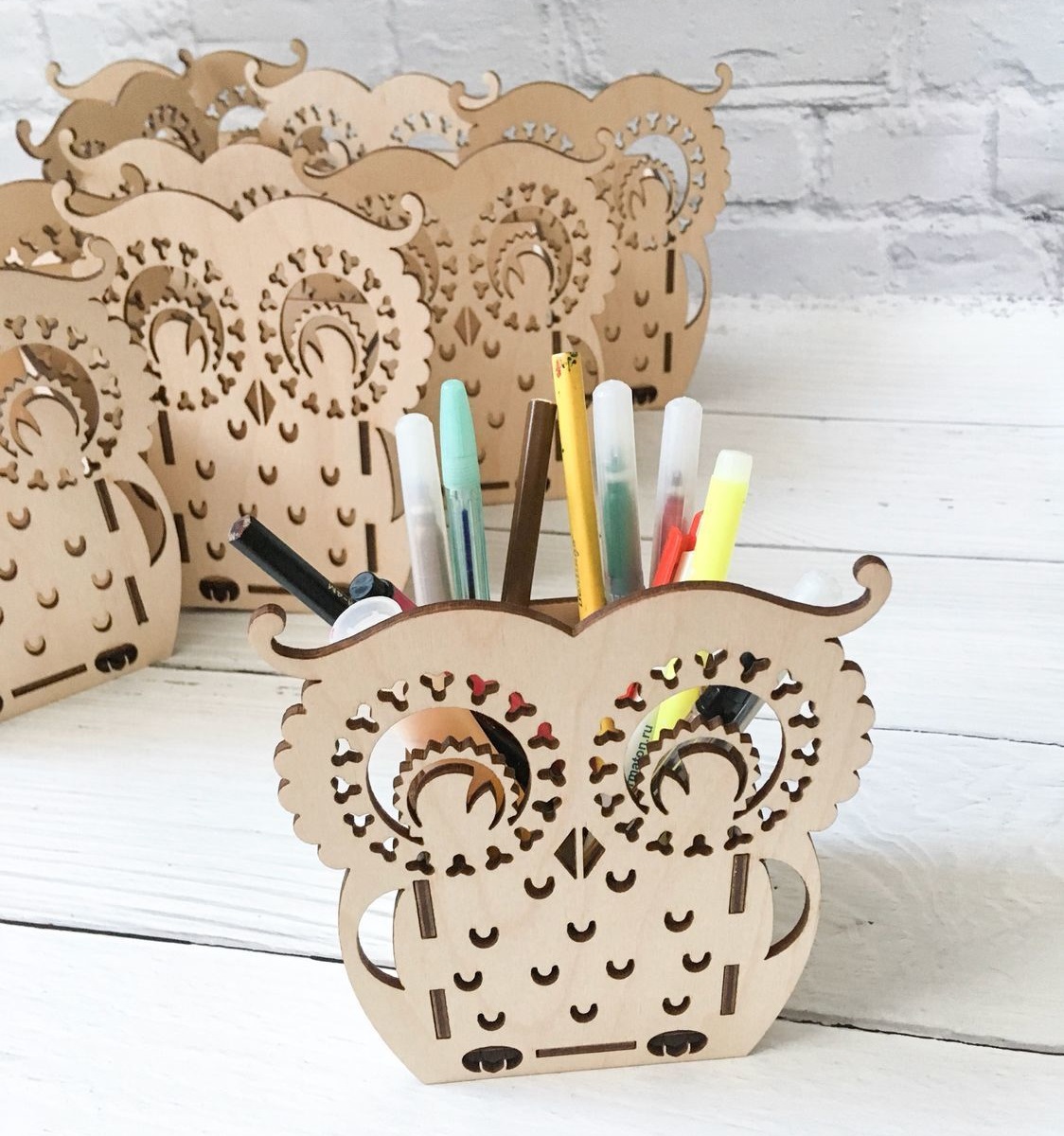 Laser Cut Owl Pen Holder Free Vector cdr Download 3axis.co