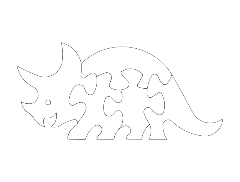 Dino Puzzle dxf File Free Download 3axis.co