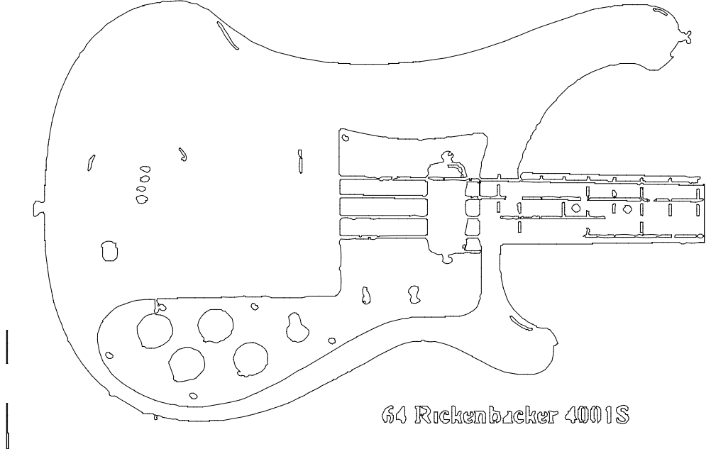 Rickenbacker Series 400 body dxf File Free Download 3axis.co