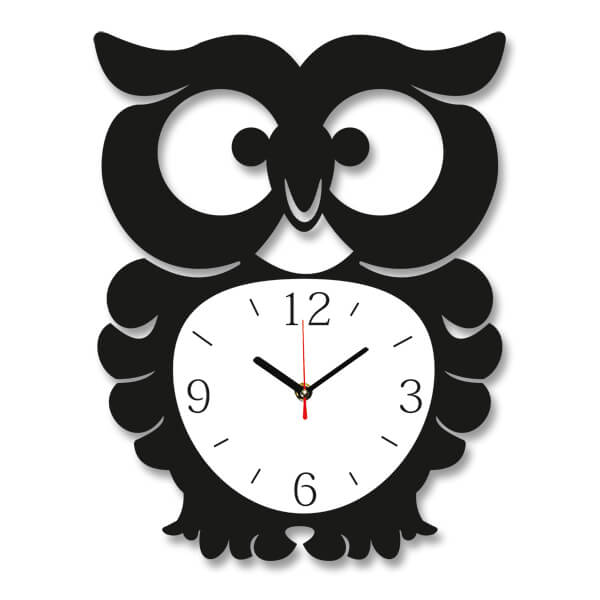 Laser Cut Owl Wall Clock Free Vector cdr Download 3axis.co