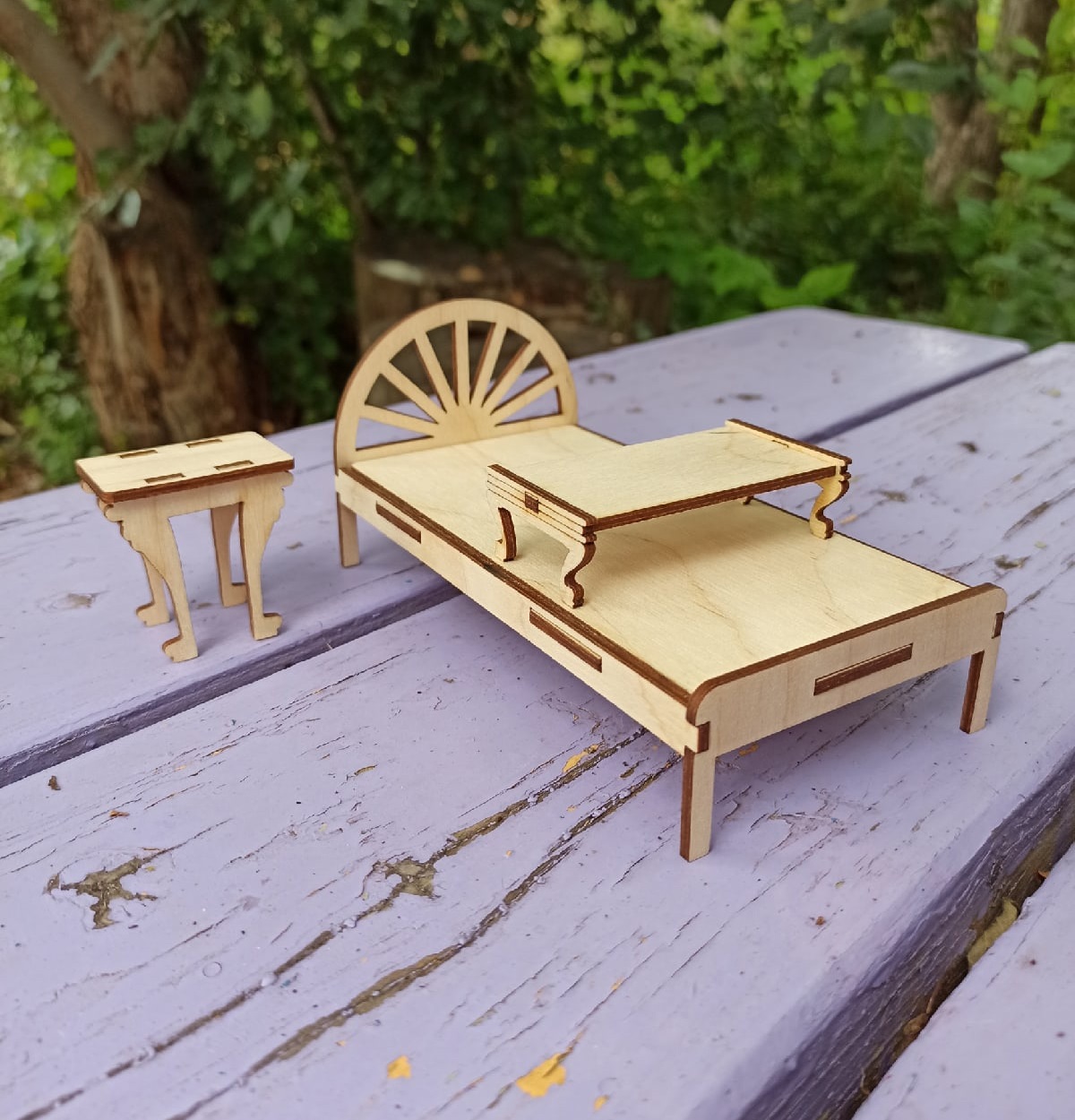 Laser Cut Wooden Doll House Furniture DXF File Free Download 3axis.co