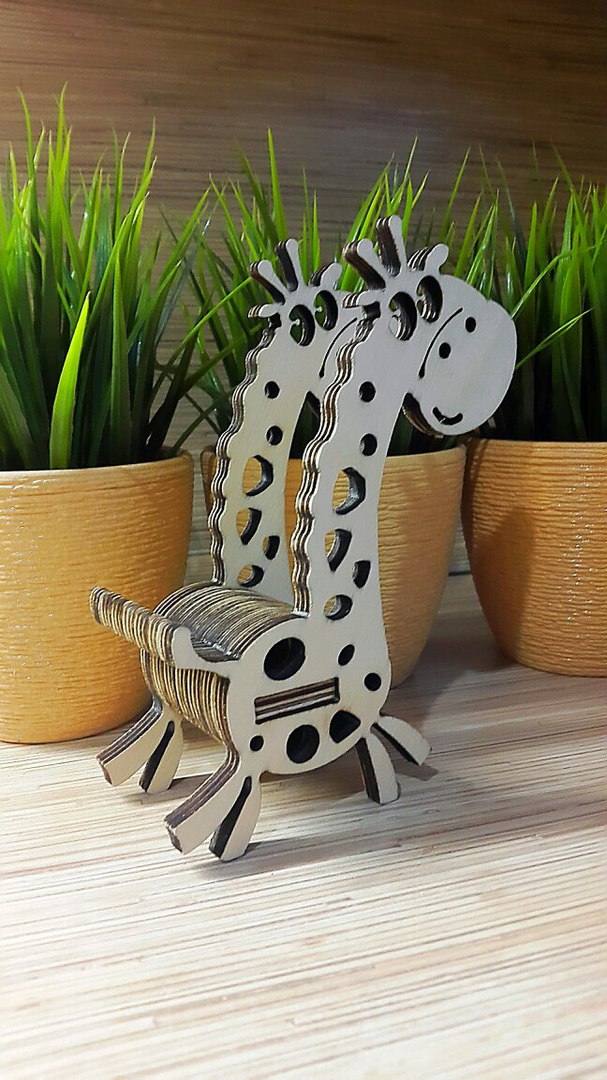 Laser Cut Giraffe Phone Stand DXF File Free Download 3axis.co