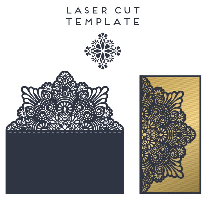 Laser Cut Greeting Card Postcard Design Template Free Vector cdr
