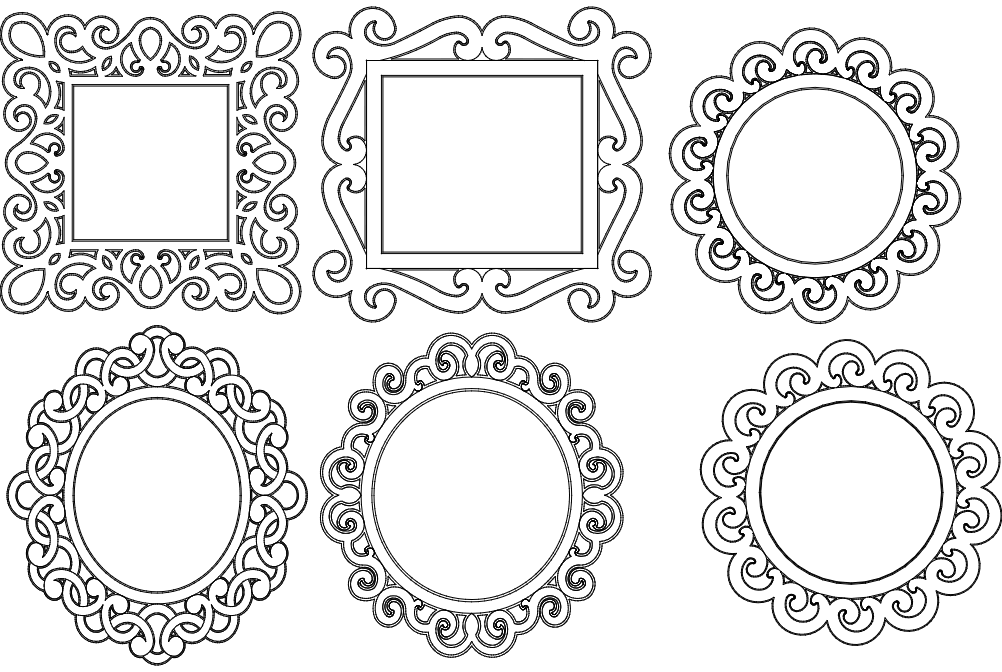Mirror Frames dxf File Free Download 3axis.co
