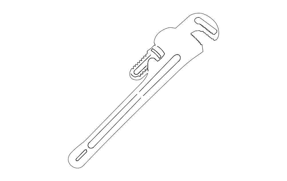 Pipe wrench dxf File Free Download 3axis.co