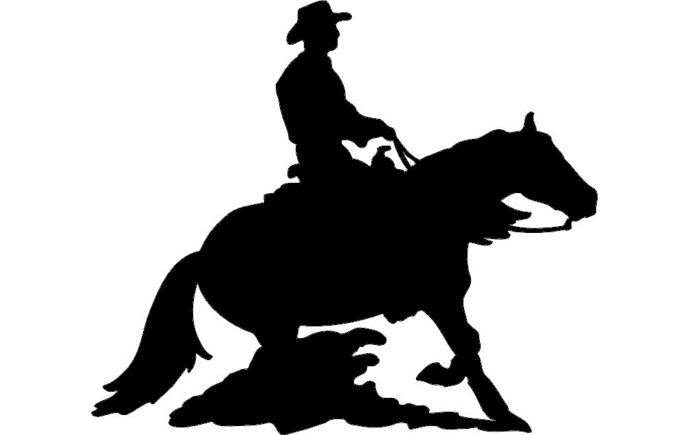 Rodeo Silhouette Cowboy dxf File Free Download 3axis.co