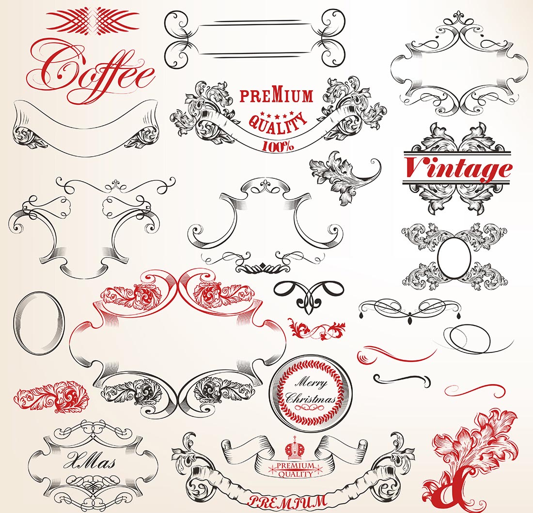 Vintage Ornament Vector Set Illustration (.ai) vector file free