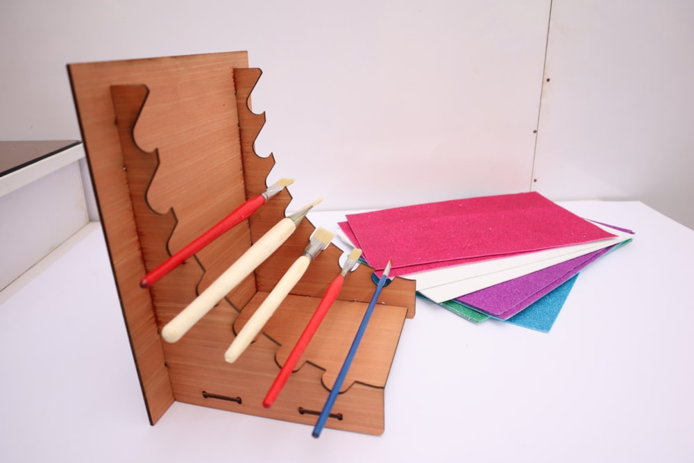 Laser Cut Paint Brush Holder Organizer 3mm DXF File Free Download