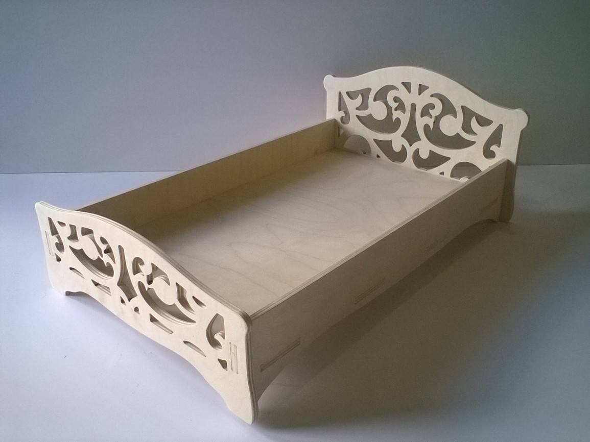 Laser Cut Toy Crib For Dolls DXF File Free Download 3axis.co