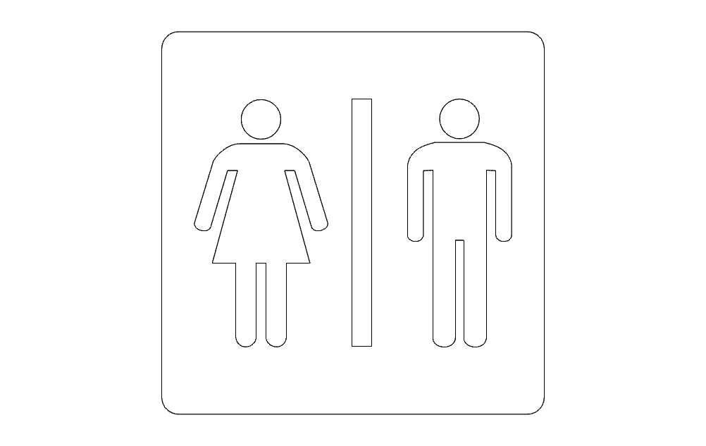 Bathroom sign dxf File Free Download 3axis.co