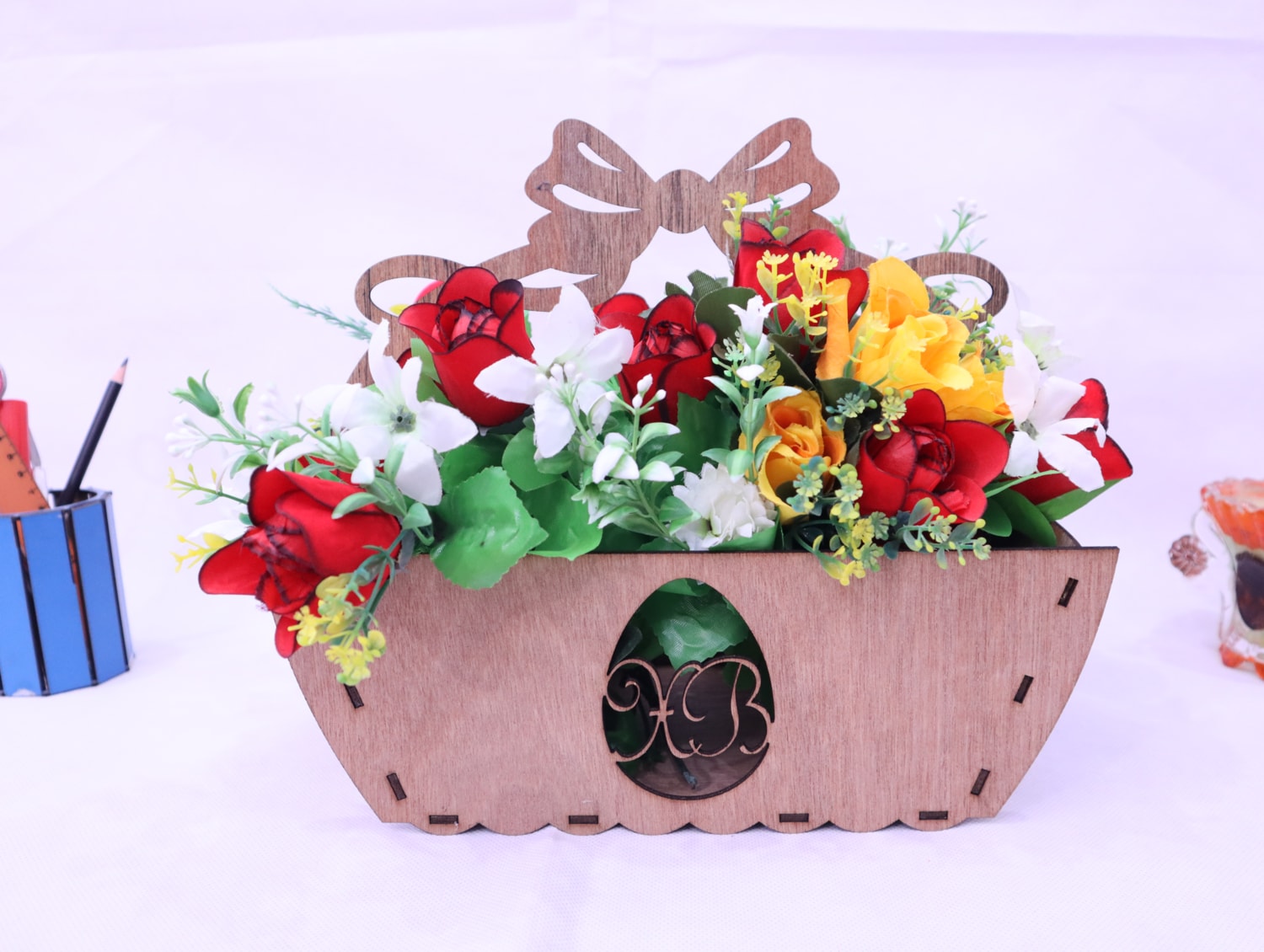 Laser Cut Flower Basket 3mm SVG DXF CDR AI PDF Free Download 3axis.co