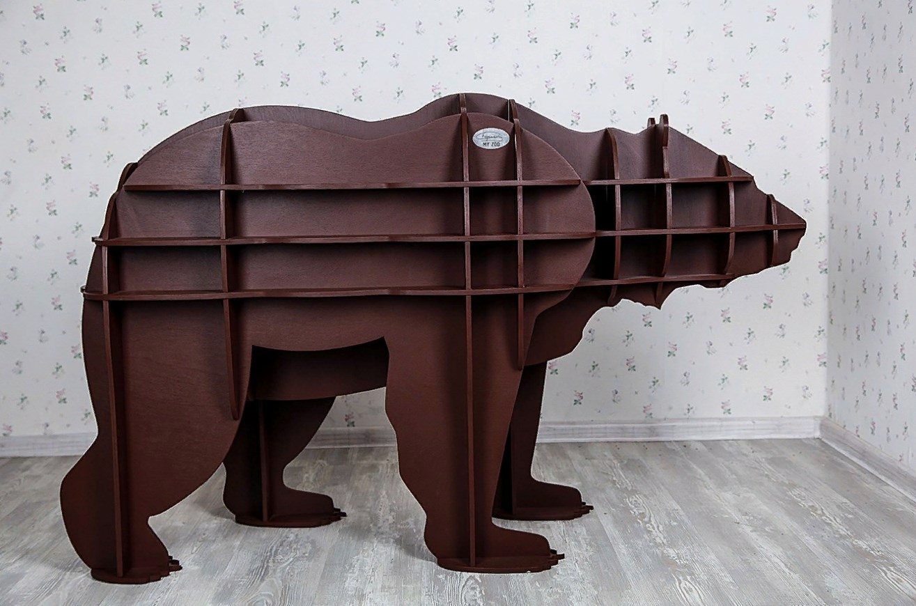 Laser Cut Animal Shelf Bear Shelf Kids Room Furniture Free Vector cdr