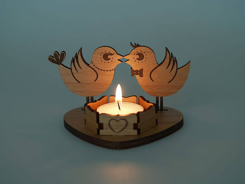 Laser Cut Wooden Tea Light Candle Holder PDF File Free Download 3axis.co