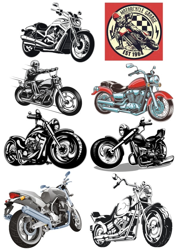Motorbike Stickers Free Vector cdr Download 3axis.co