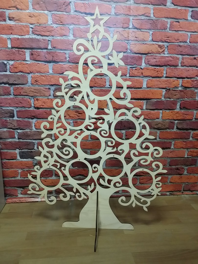 Laser Cut Wooden Decorative Christmas Tree Free Vector cdr Download