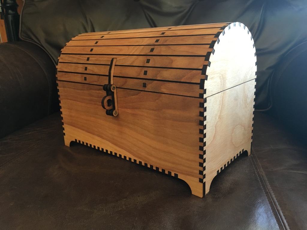 Laser Cut Treasure Chest With Hasp 5mm DXF File Free Download 3axis.co