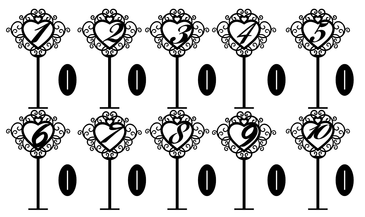 Laser Cut Freestanding Table Stand Numbers Free Vector cdr Download