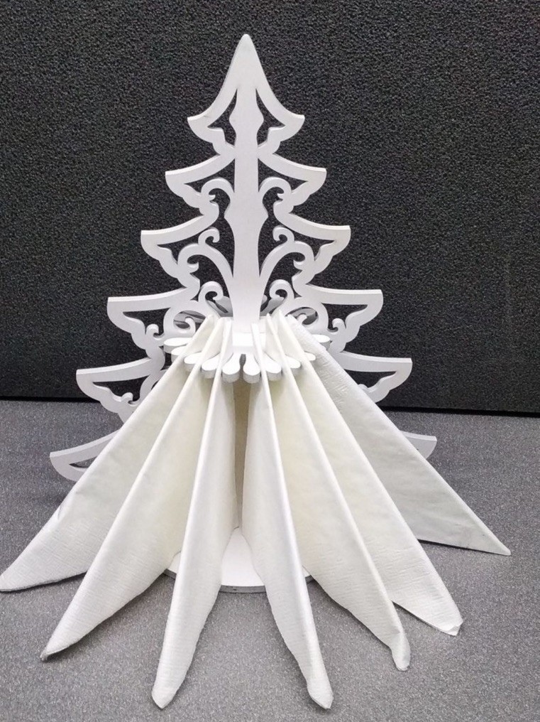 Laser Cut Christmas Tree Napkin Holder Free Vector cdr Download 3axis.co