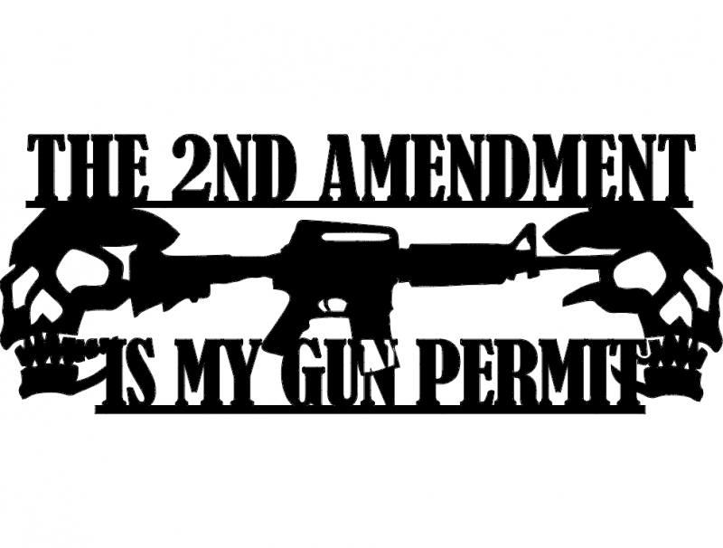 2nd Amendment Skulls dxf File Free Download 3axis.co