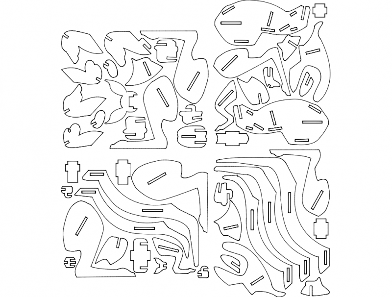 Kanguro 3D Puzzle dxf File Free Download 3axis.co