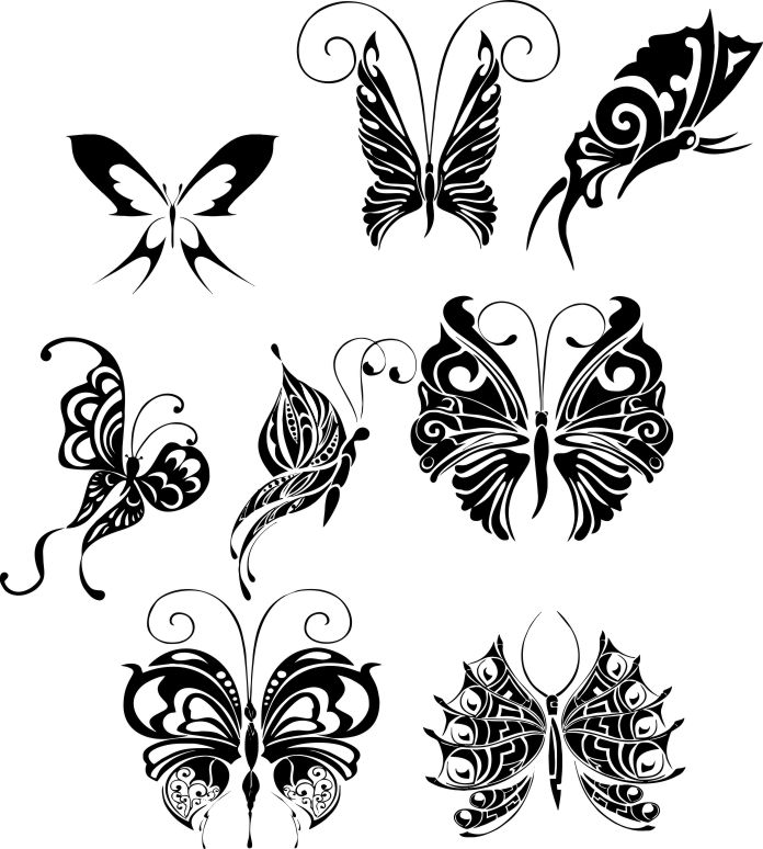 Butterfly Tattoo Design Vectors Art Free Vector cdr Download 3axis.co