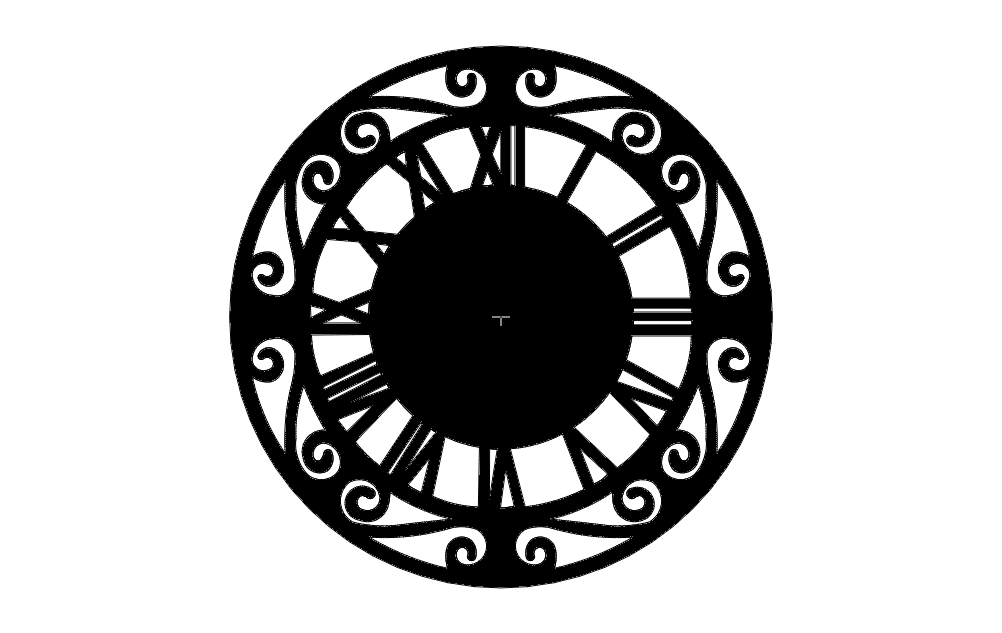 Roman Numerall Clock dxf File Free Download 3axis.co