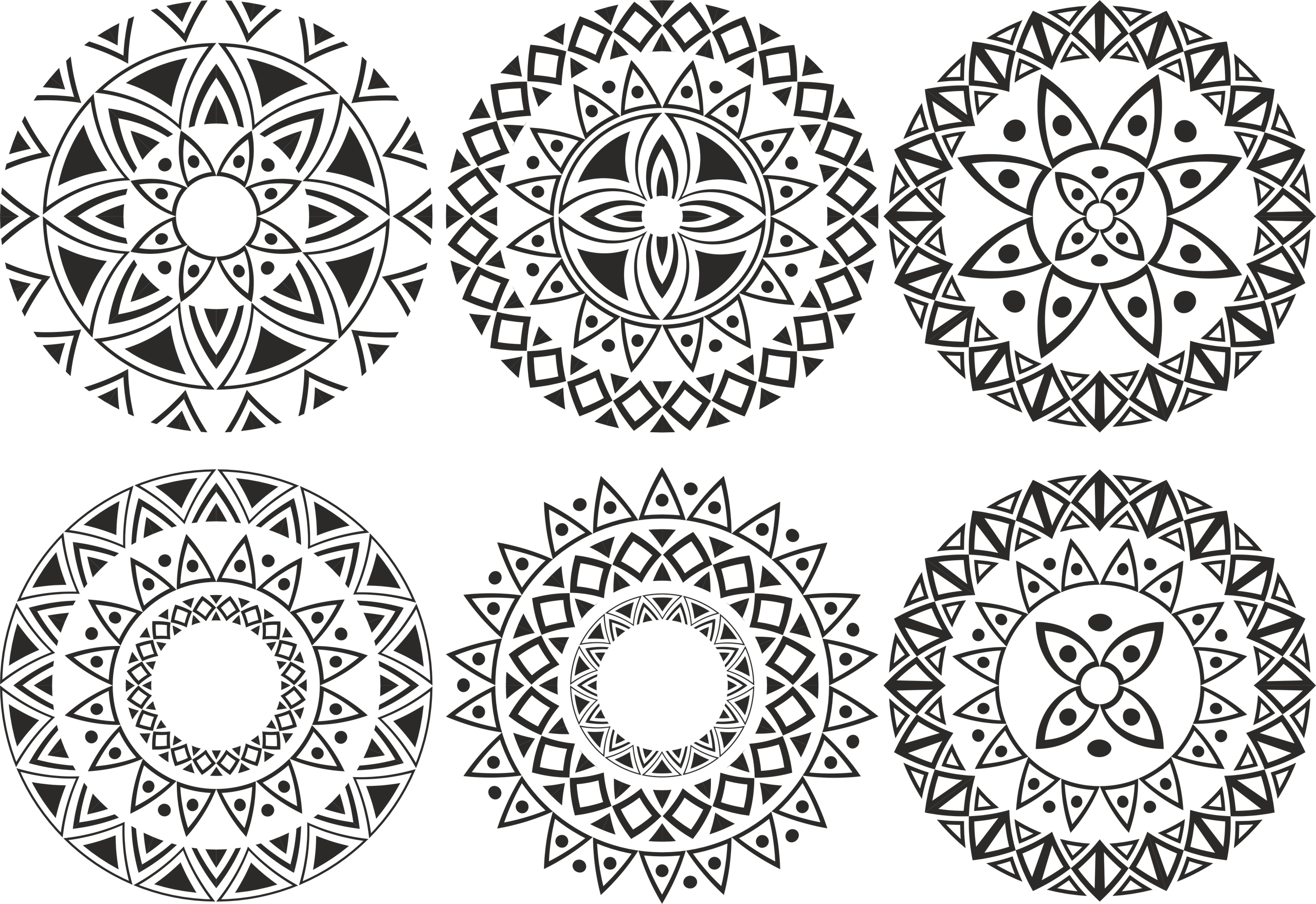 Ornament Circle Vectors Set Free Vector cdr Download 3axis.co
