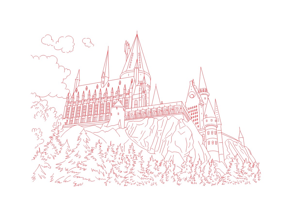Hogwarts Castle Coloring Page