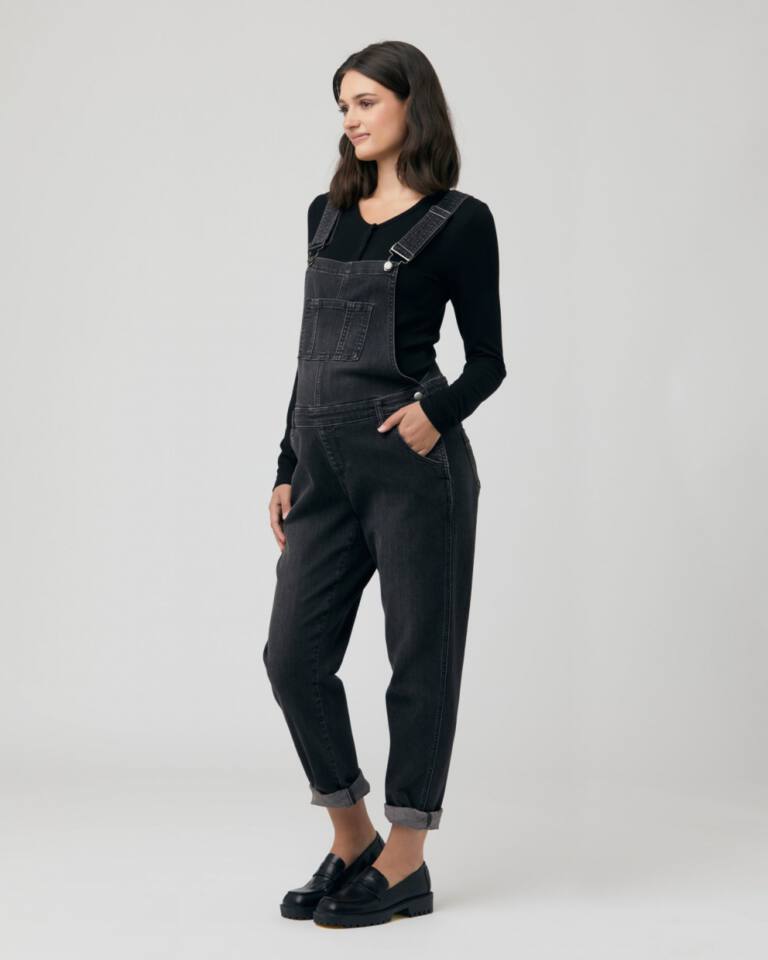 Denim Maternity Overalls Black 3 Bears