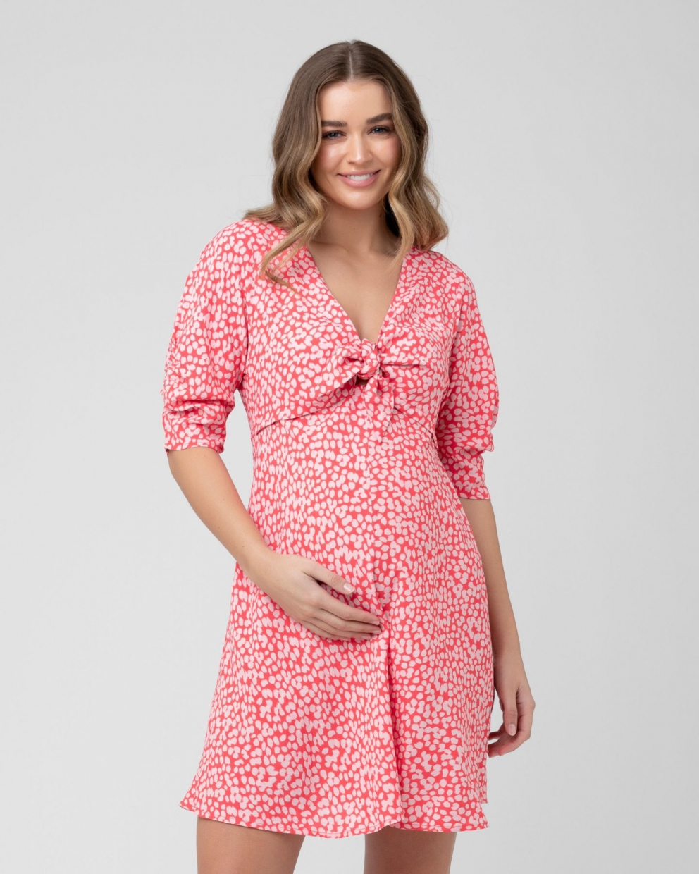 Harriet Tie Front Maternity & Nursing Dress 3 Bears