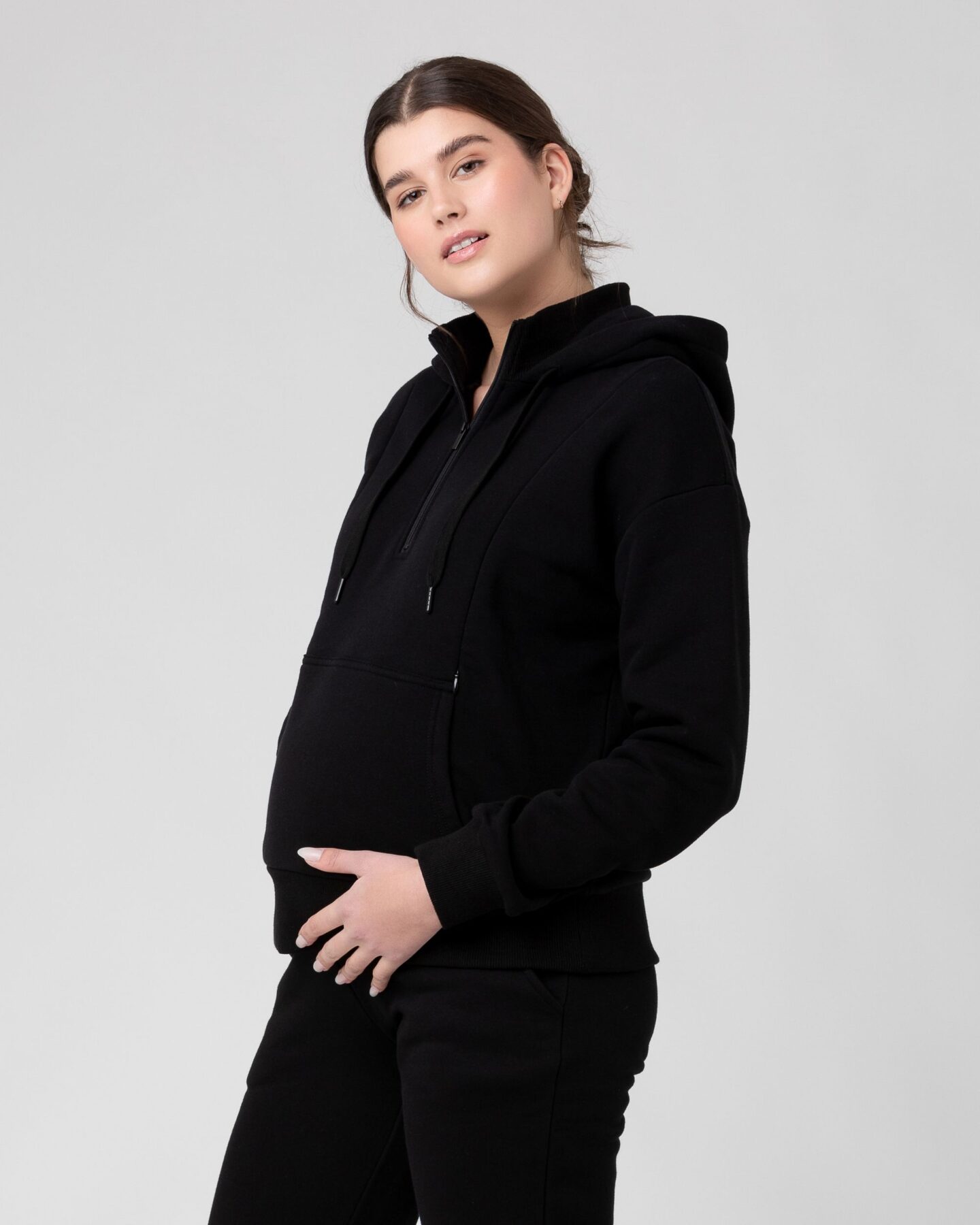 Nicky Maternity & Nursing Hoodie Black 3 Bears