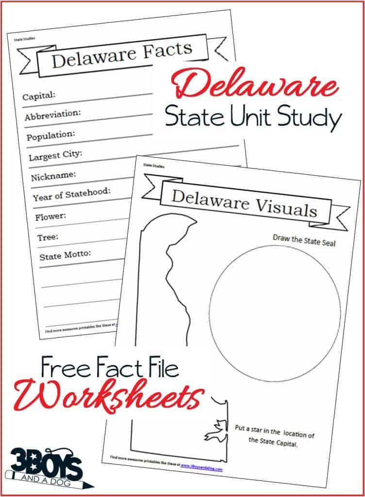 Delaware State Fact File Worksheets