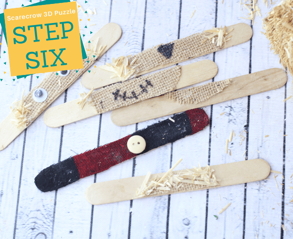 Scarecrow Popsicle Stick Puzzle with 3D Elements 3 Boys and a Dog