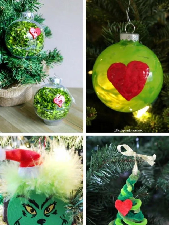 Handmade Grinch Christmas Tree Ornaments Story 3 Boys and a Dog