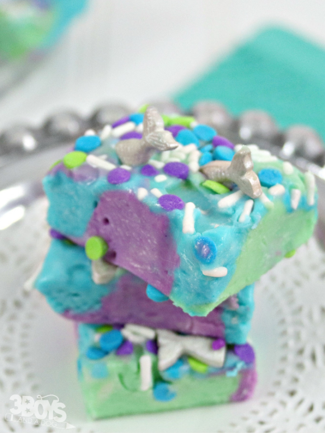 Raspberry Mermaid Fudge Recipe 3 Boys and a Dog