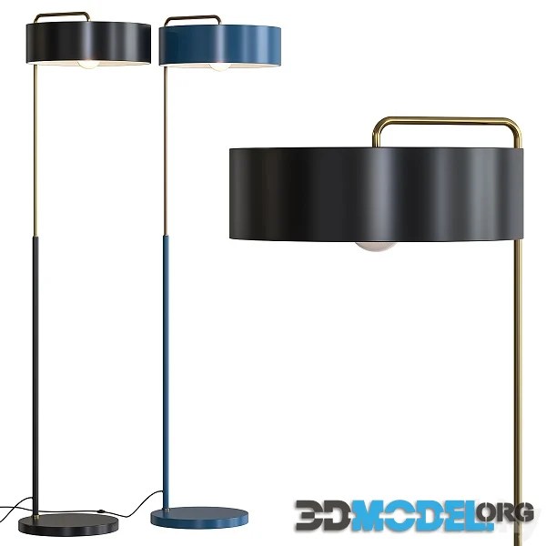 3D Model West Elm Library Floor Lamp