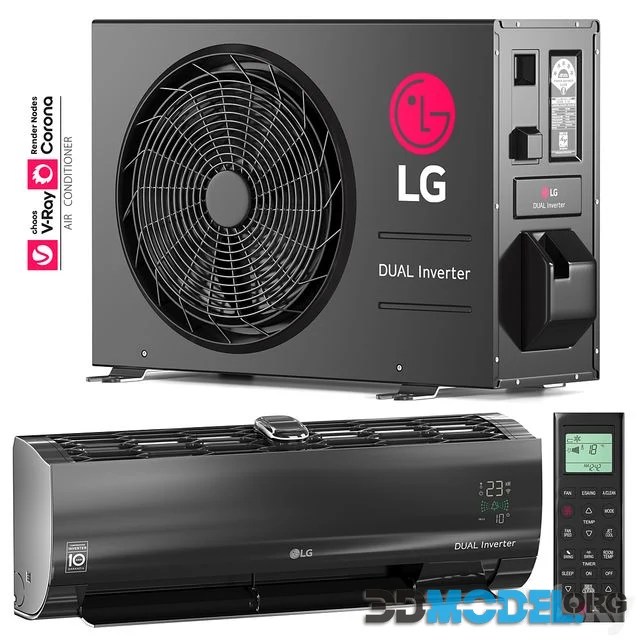 3D Model Air Conditioner Black