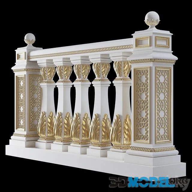 3D Model Baluster in oriental style
