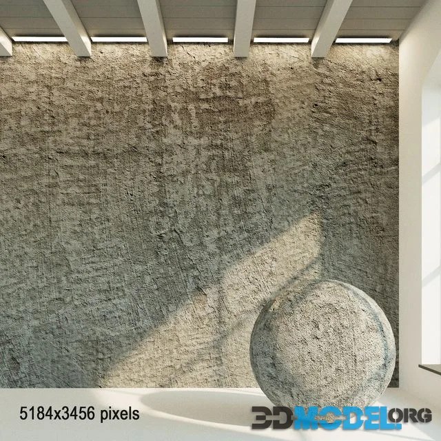 3D Model Concrete wall. Old concrete. 51