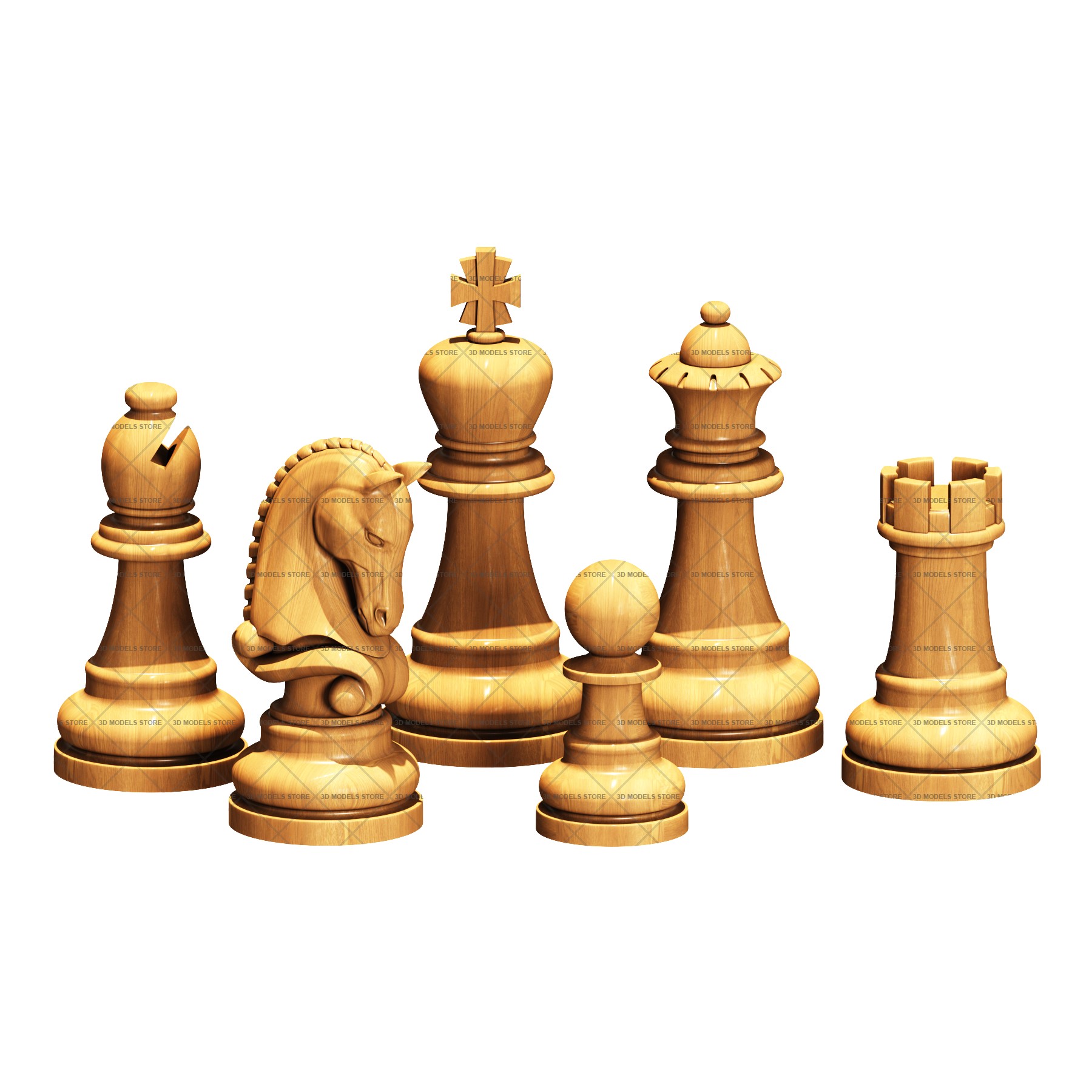 Staunton chess set 3d (stl) models shm_stl_set_0001