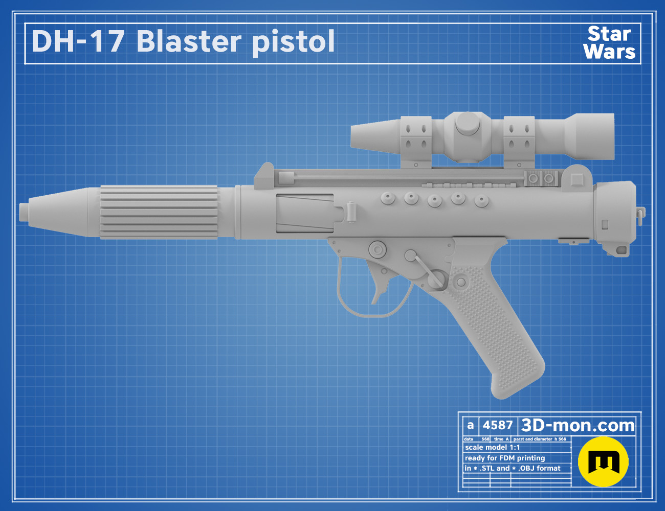 DH17 Blaster 3Demon 3D print models download