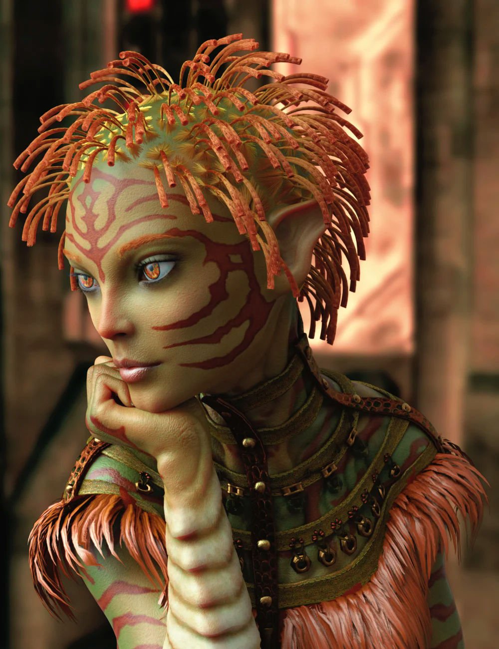 Alien Styles Hair for Genesis 8 Females ⋆ Freebies Daz 3D