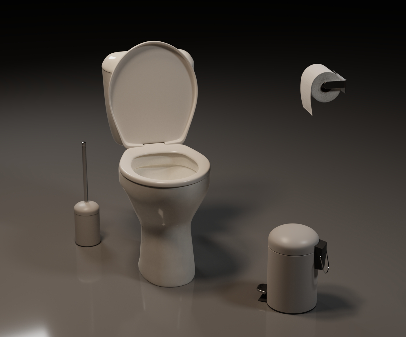 Toilet Bowl Set 1 3D Arches