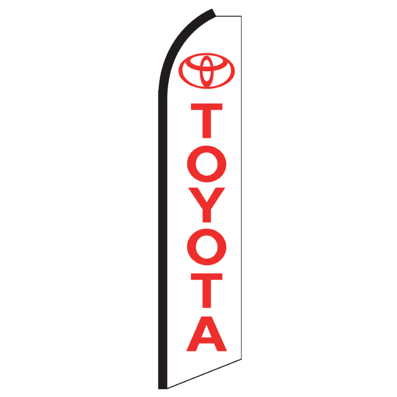 Toyota White/Red Swooper Feather Flag 3 Day Flags