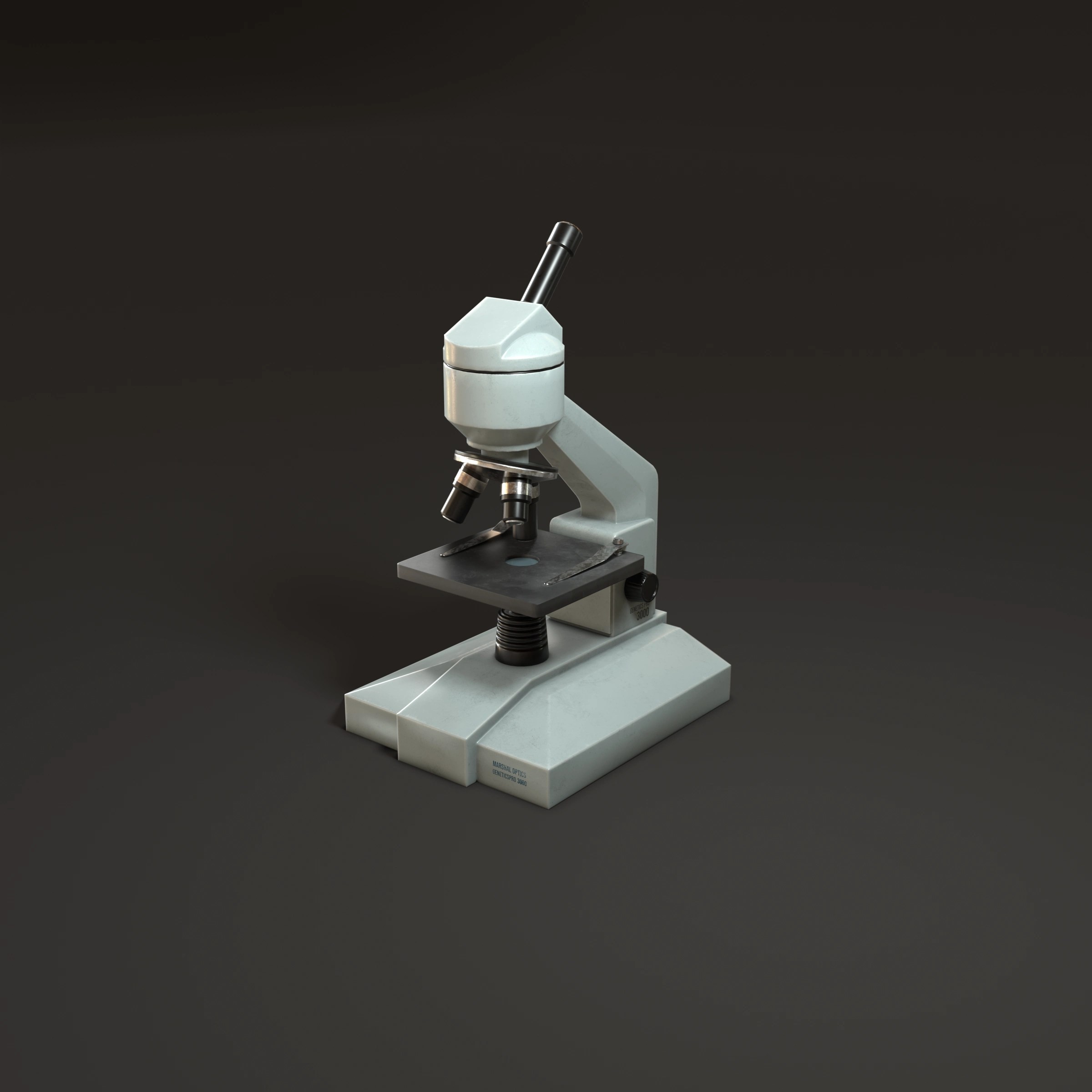 Laboratory Microscope Game Asset Low Poly Model 3DBabylon