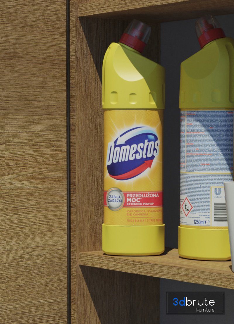 Domestos bottle 3d model Buy Download 3dbrute